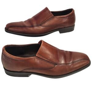 ECCO Slip On Dress Shoes Brown Leather Men's Size 44 EUR (10.5 US)